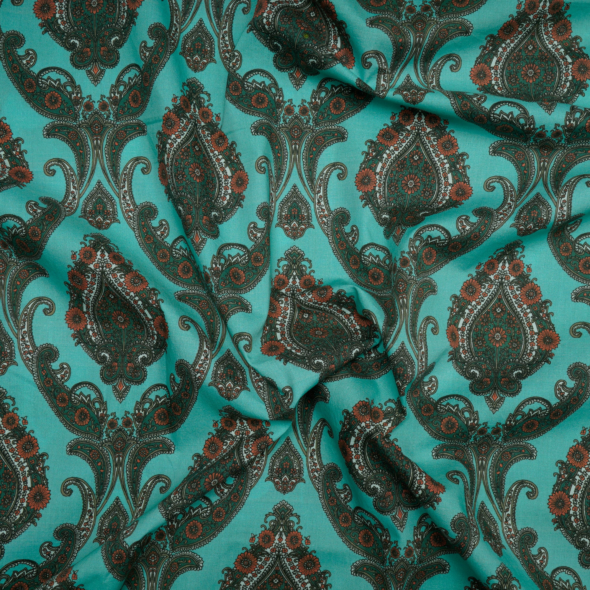 Blue Color Digital Printed Cotton Tanna Lawn Fabric