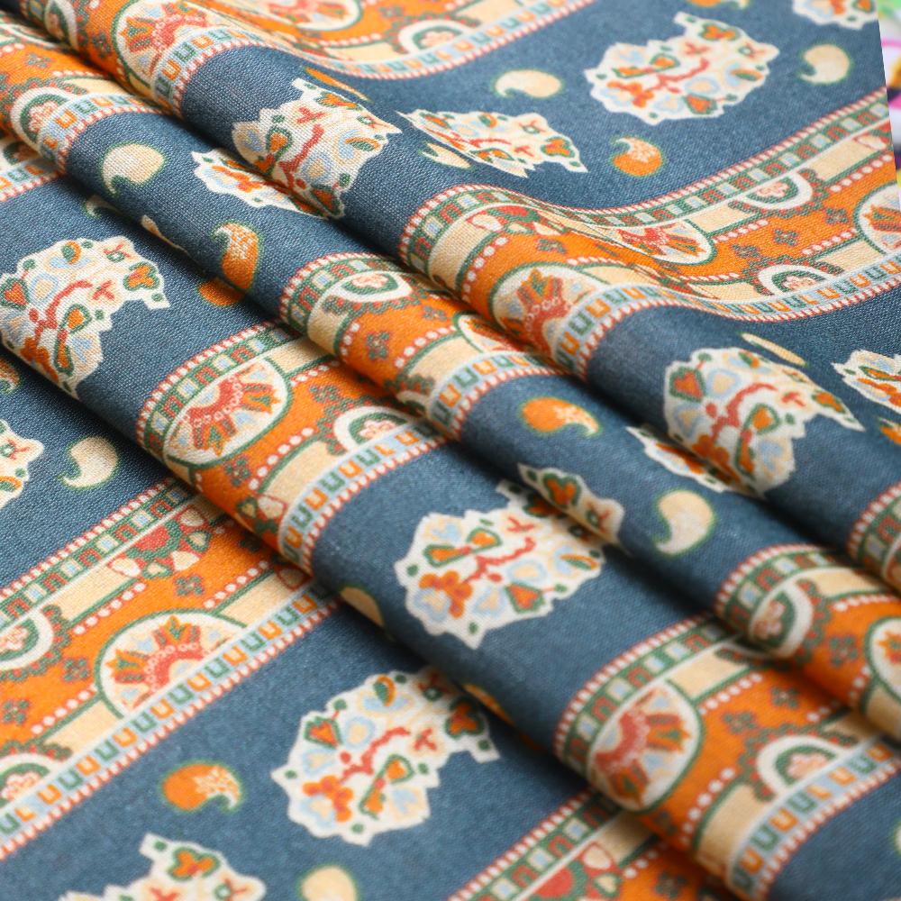 Multi Color Digital Printed Pure Chanderi Fabric
