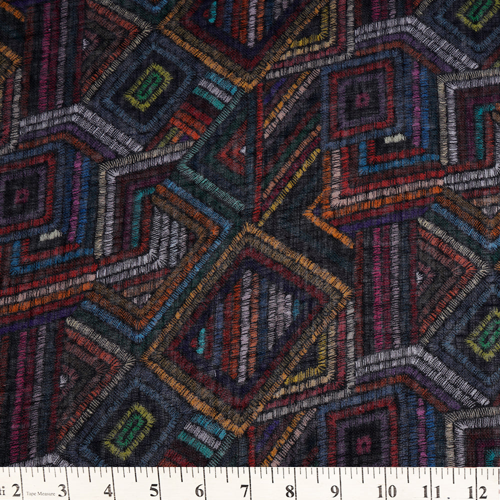 Multi Color Digital Printed Gauge Linen Fabric