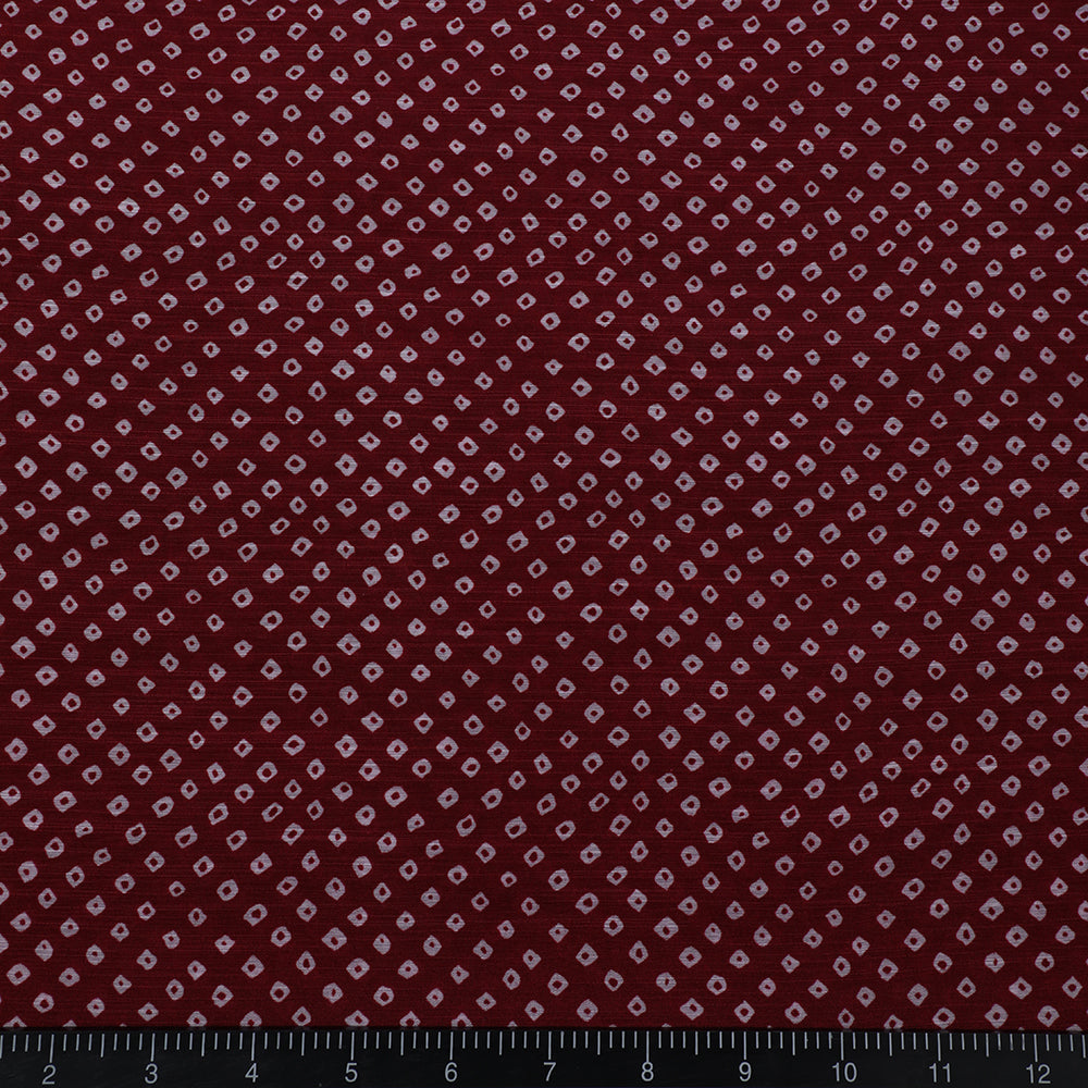 Maroon Color Digital Printed Viscose Fabric