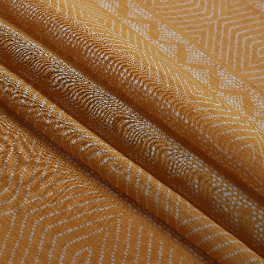 Mustard Color Digital Printed Pure Chanderi Fabric