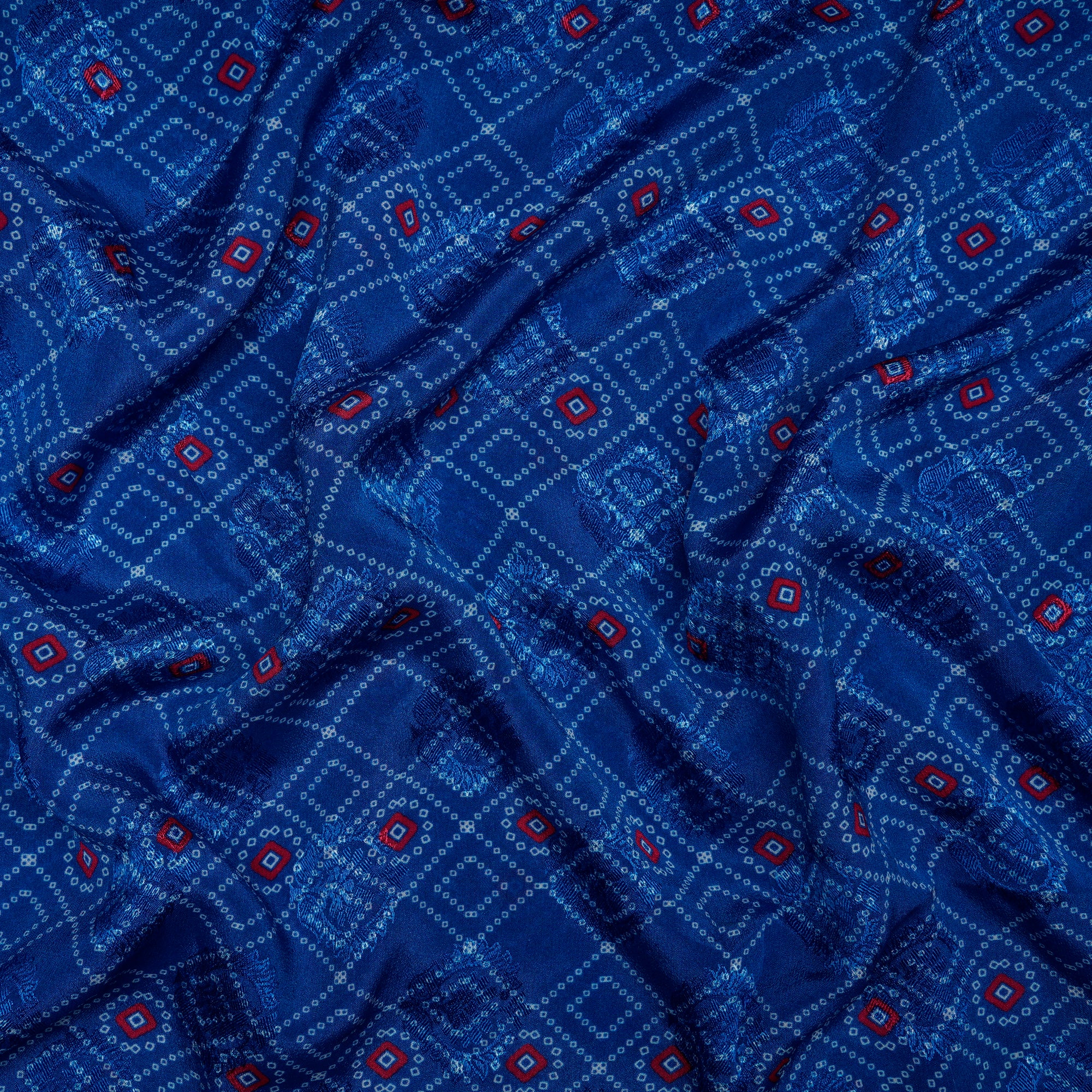 Blue Color Digital Printed Viscose Crepe Fabric
