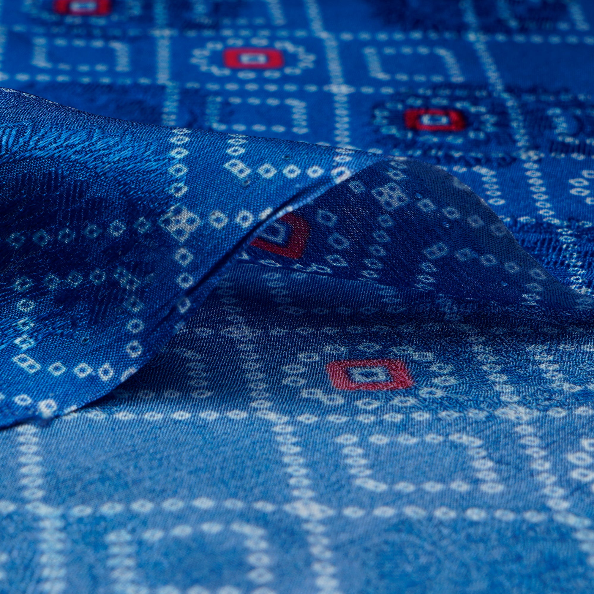 Blue Color Digital Printed Viscose Crepe Fabric