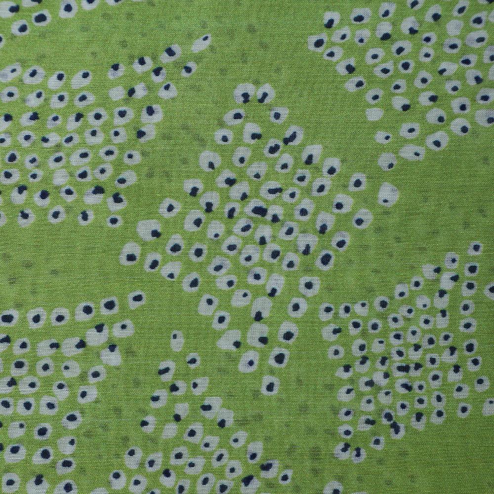 Lime Green Color Digital Printed Plain Chanderi Fabric