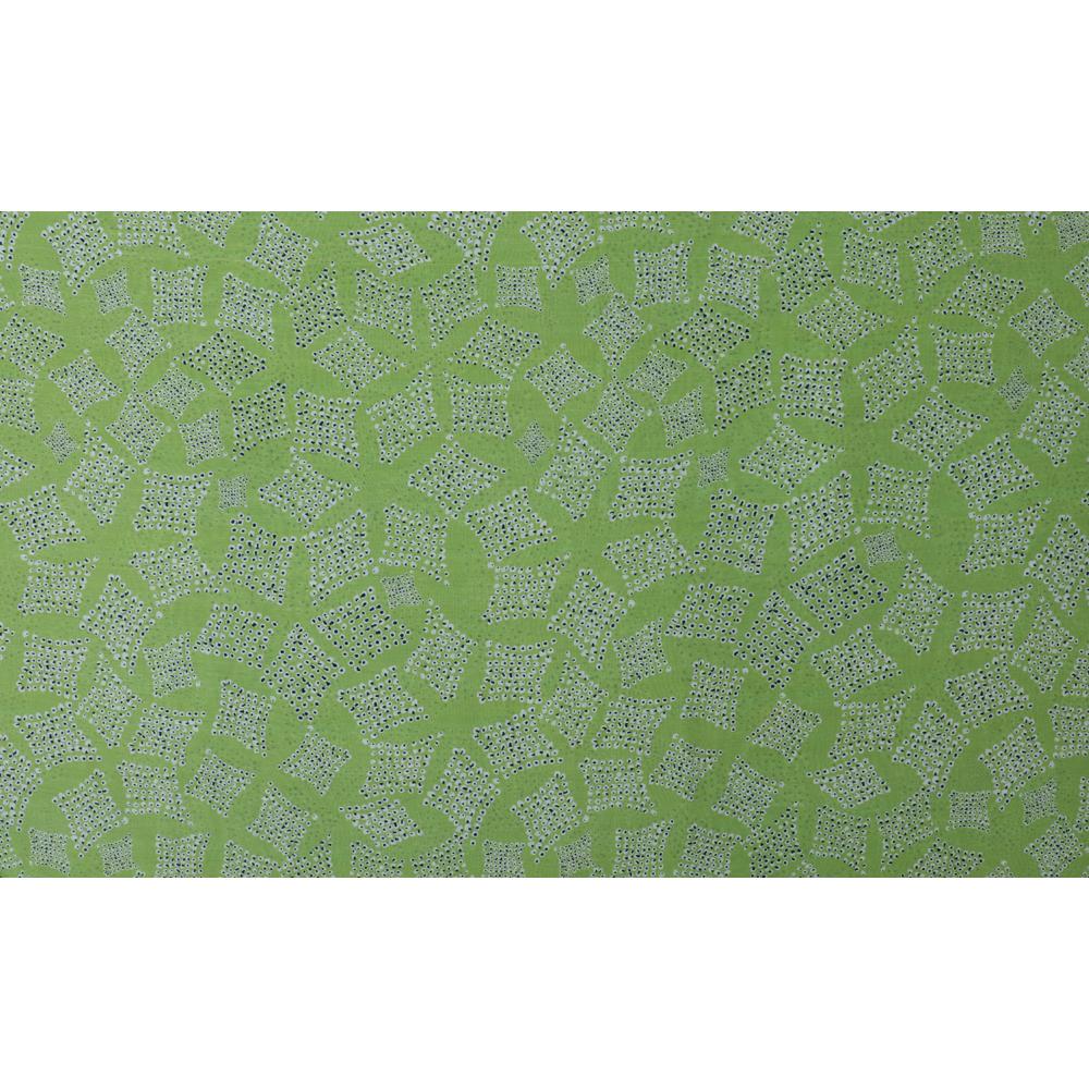 Lime Green Color Digital Printed Plain Chanderi Fabric