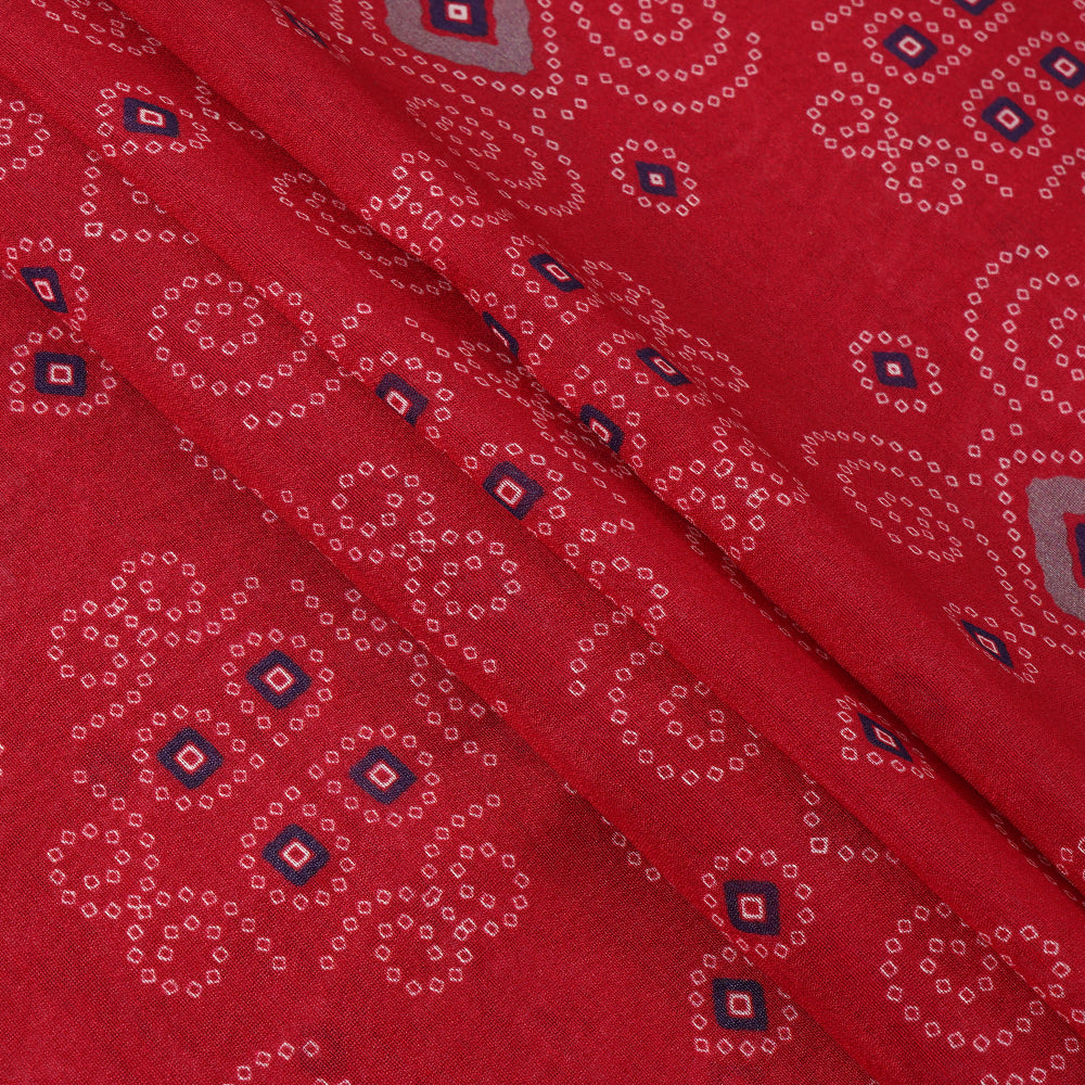Maroon Color Digital Printed Cotton Silk Fabric