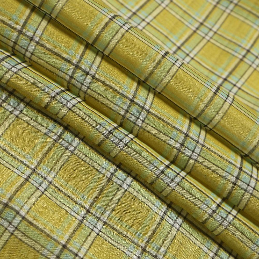 Lime Color Digital Printed Pure Chanderi Fabric