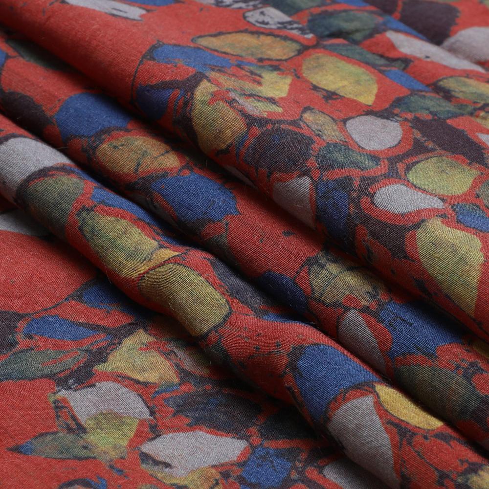 Multi Color Digital Printed Muga Kora Silk Fabric