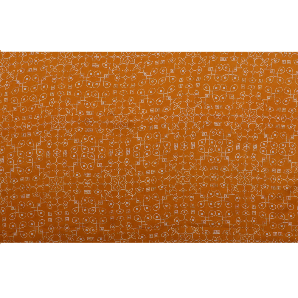 Mustard Color Digital Printed Bemberg Satin Fabric