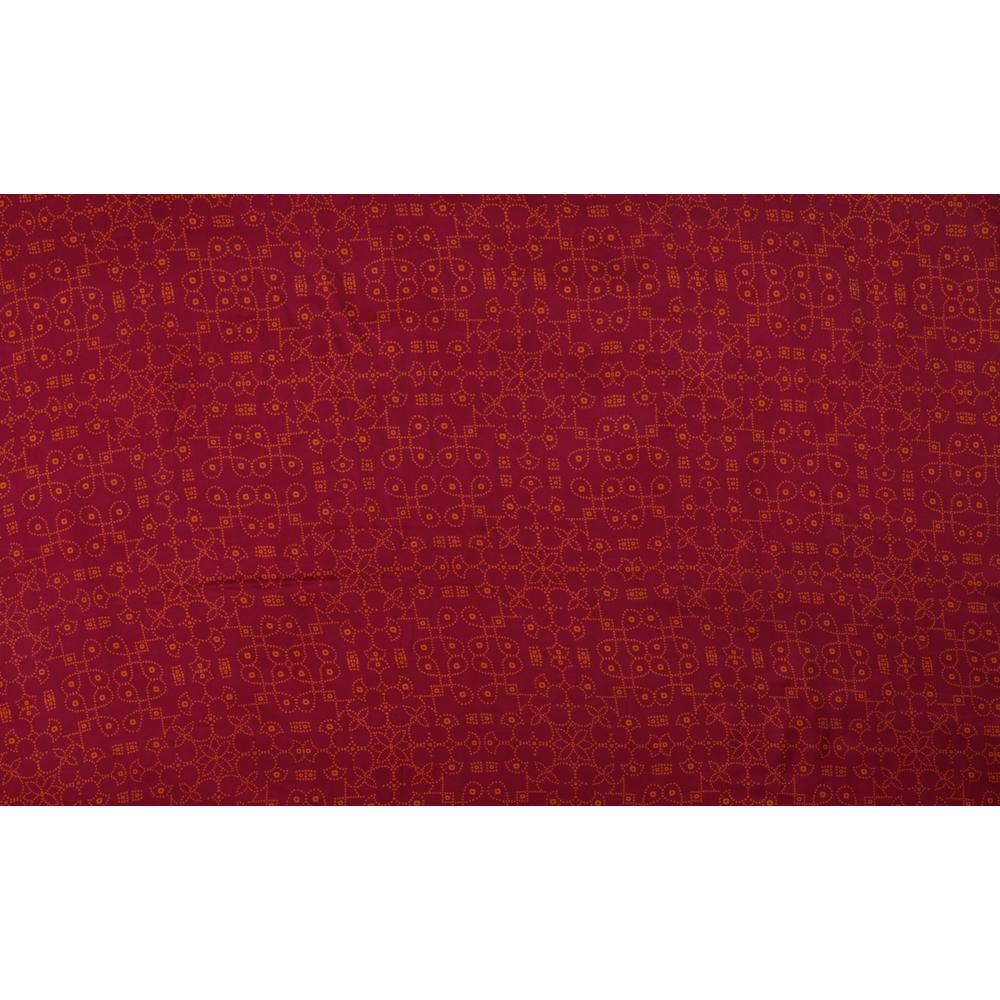 Pink-Orange Color Digital Printed Bemberg Satin Fabric