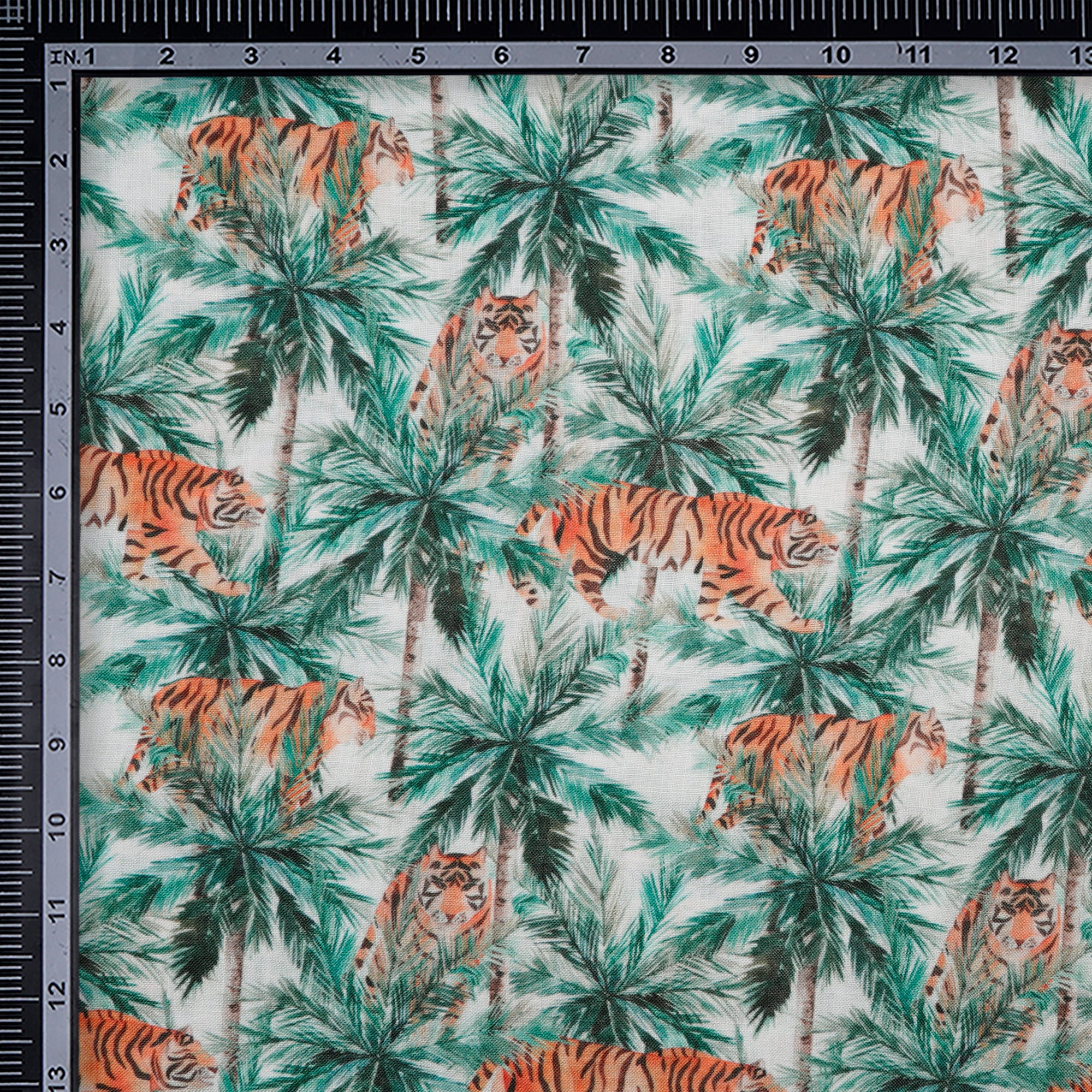 Multi Color Animal Pattern Digital Printed Polyester Linen Fabric