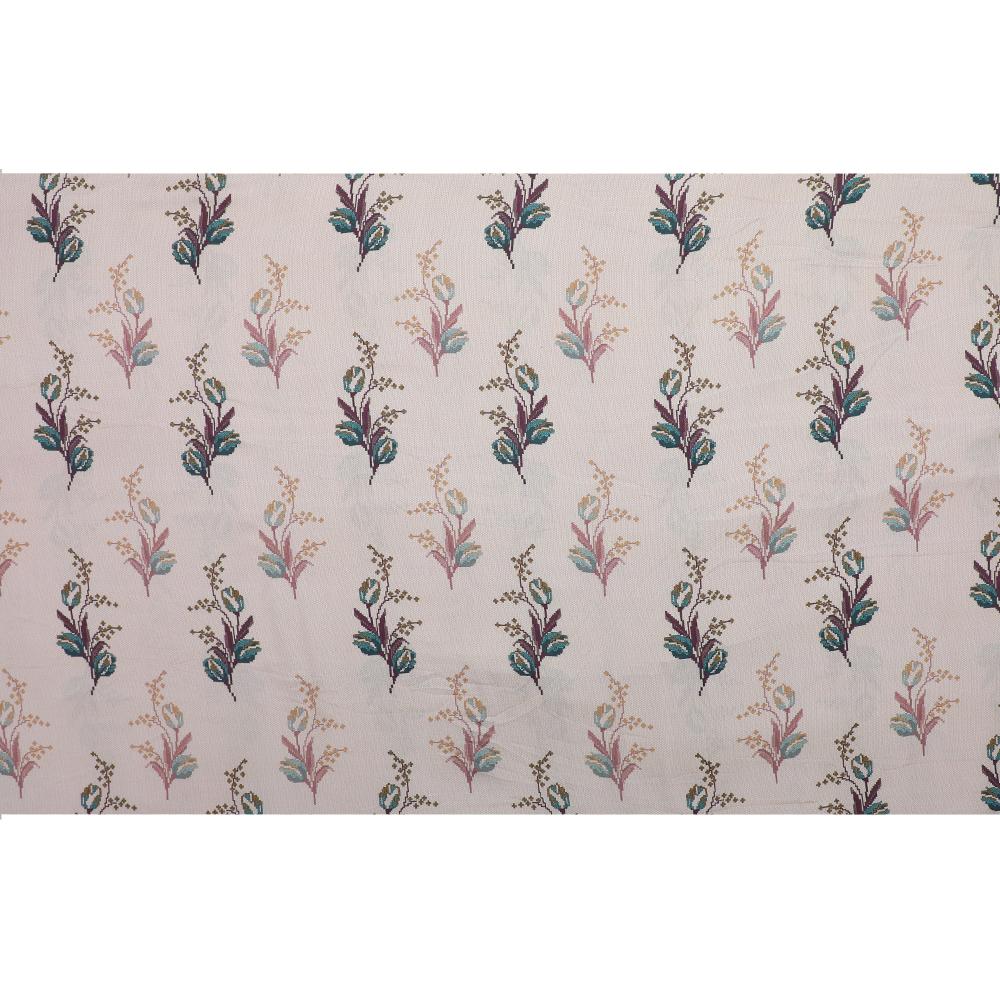 Almond White Color Digital Printed Viscose Modal Satin Fabric