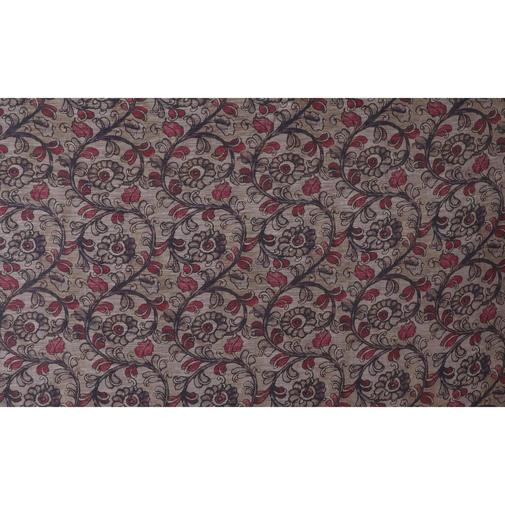 Brown-Pink color Digital Printed Silk Fabric