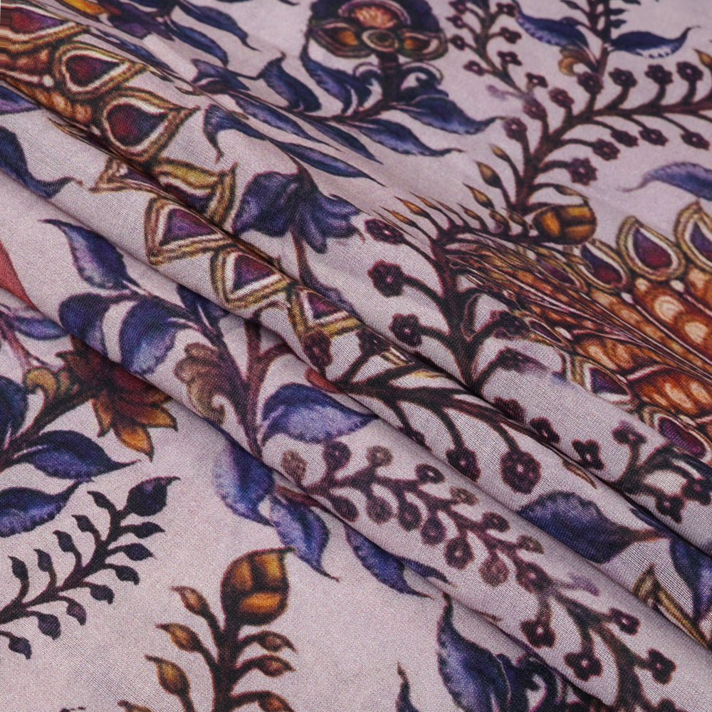 Multi Color Digital Printed Chanderi Fabric
