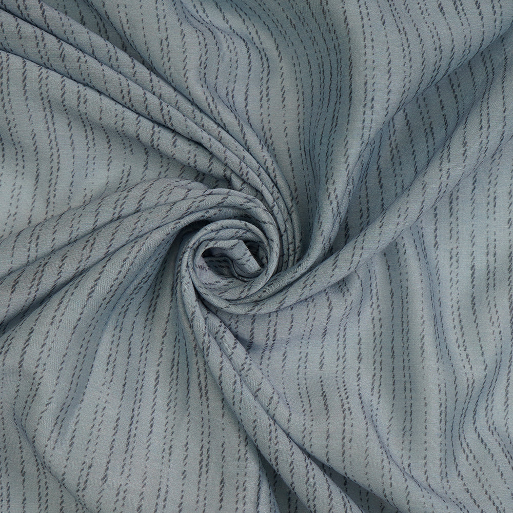 Powder Blue Color Digital Printed Chanderi Fabric