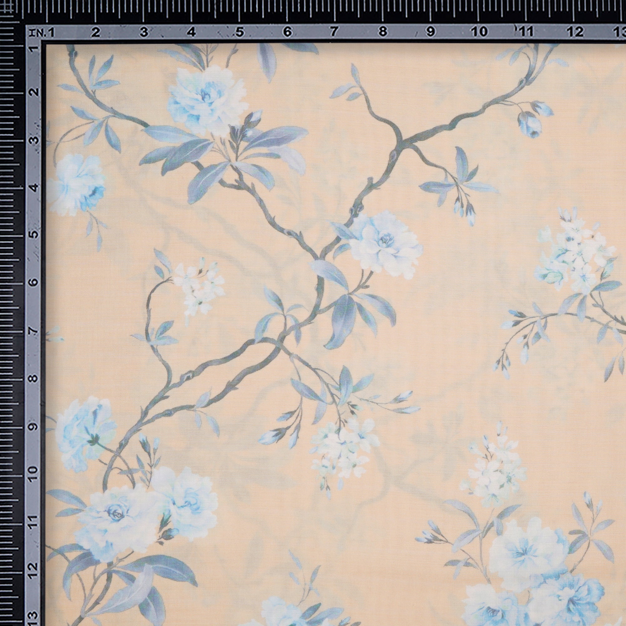 Multi Color Floral Pattern Digital Printed Polyester Muslin Fabric