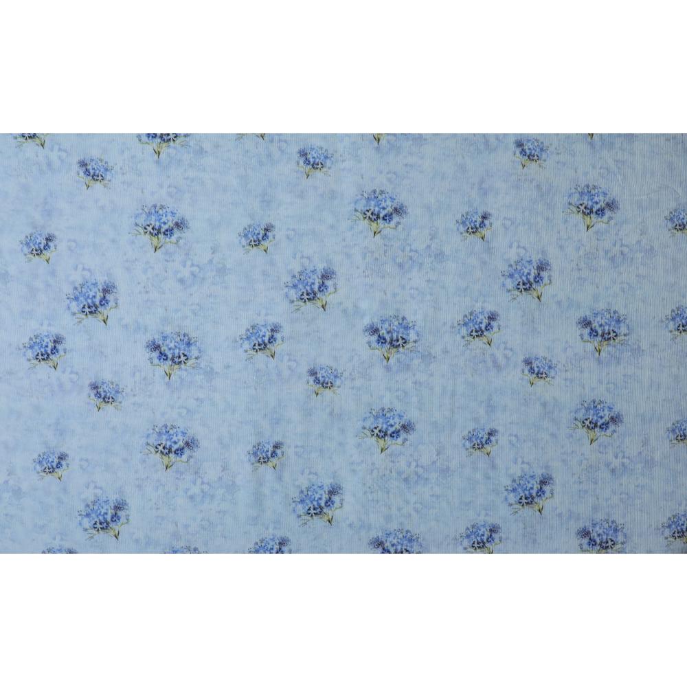 Blue-Grey Color Digital Printed Fancy Chanderi Fabric