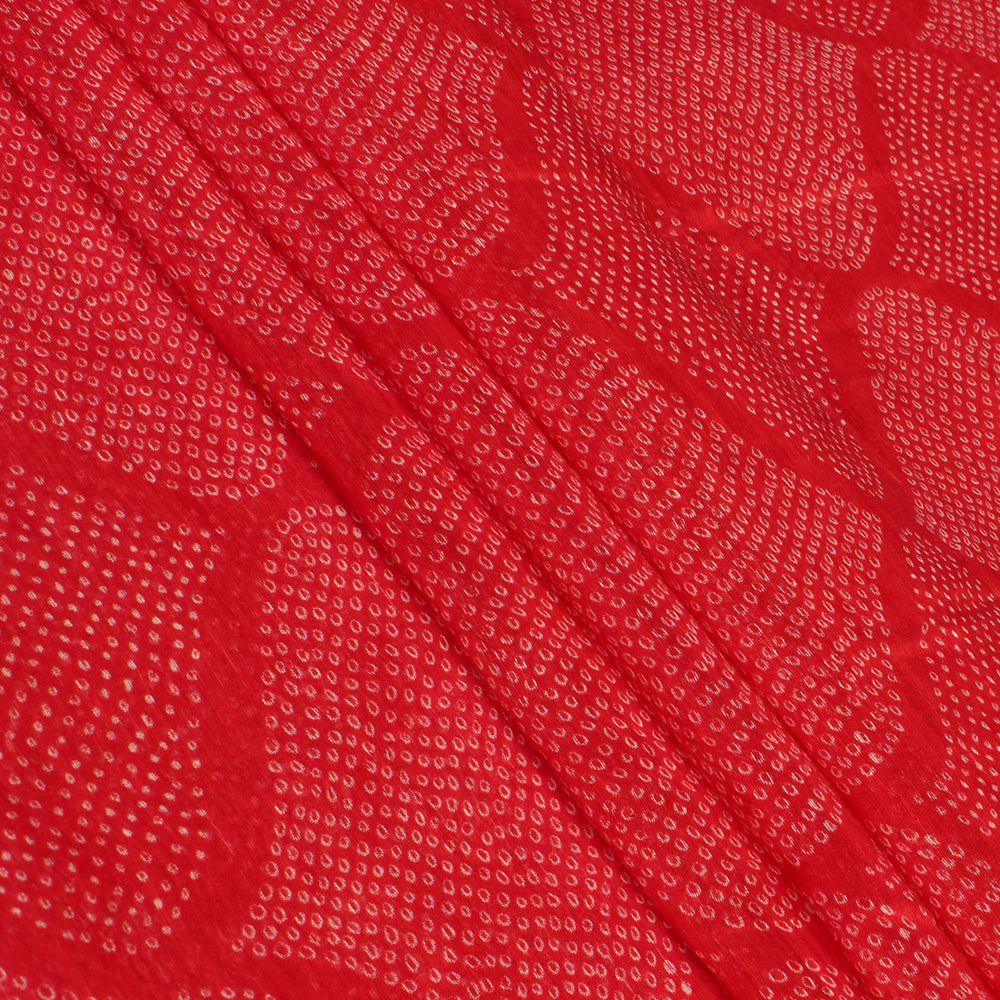 Red Color Digital Printed Linen Fabric