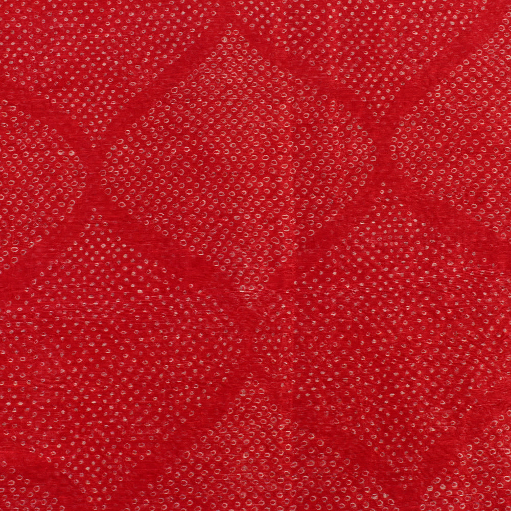 Red Color Digital Printed Linen Fabric