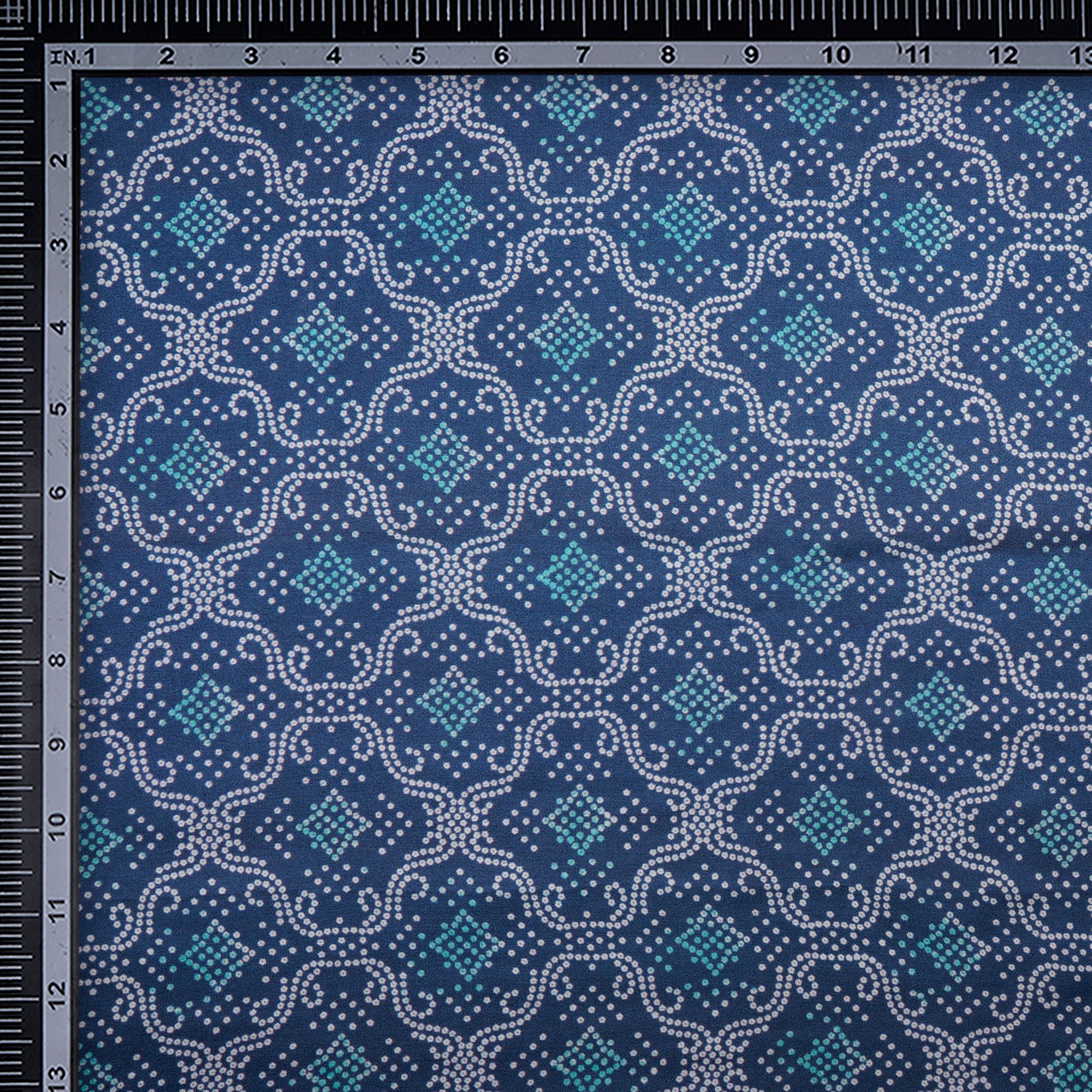 Persian Blue Color Digital Printed Modal Satin Fabric