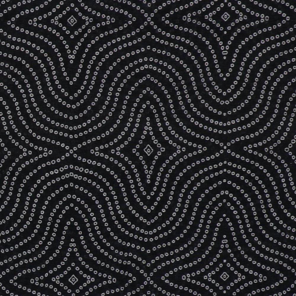 Black Color Digital Printed Linen Fabric