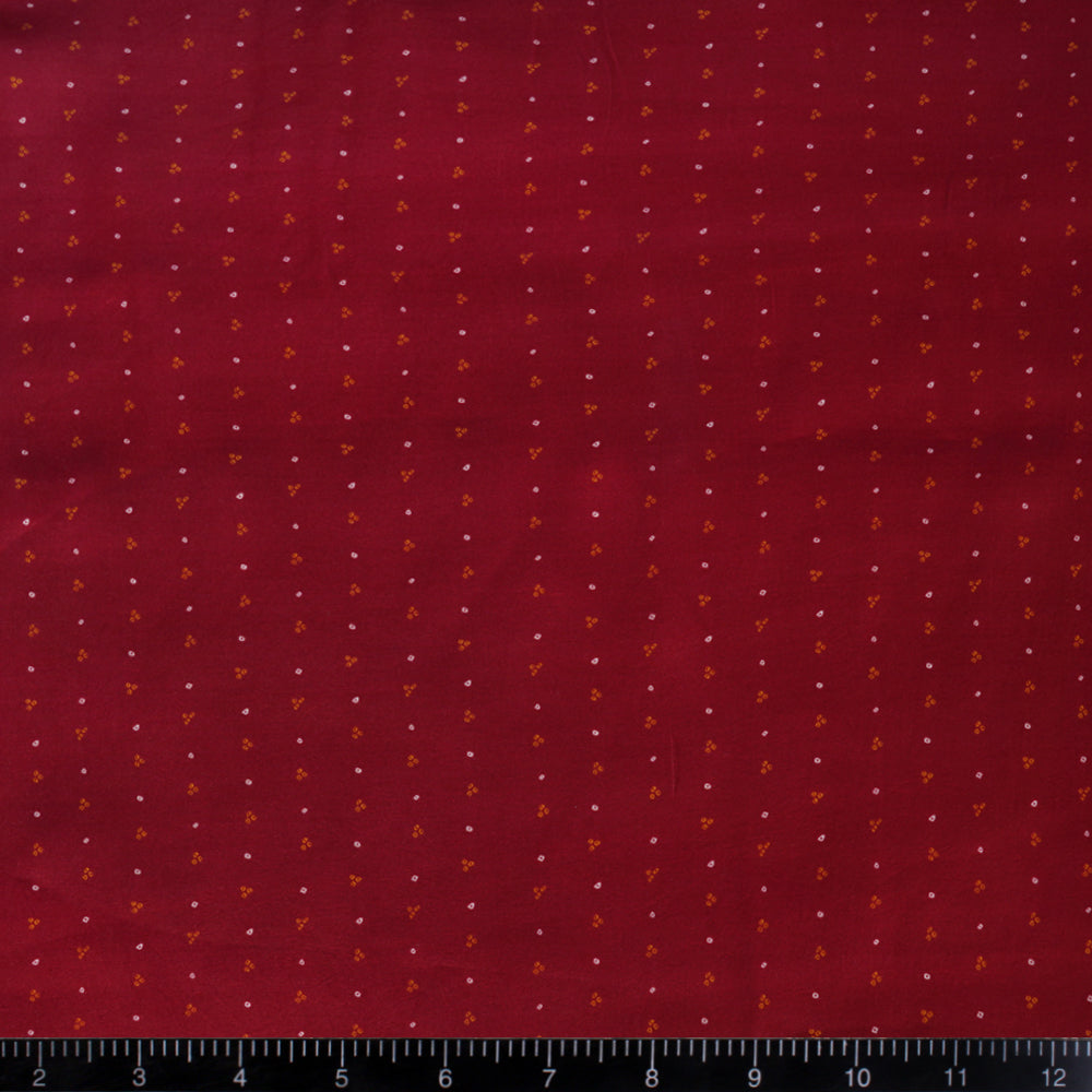 Maroon Color Digital Printed Modal Satin Fabric