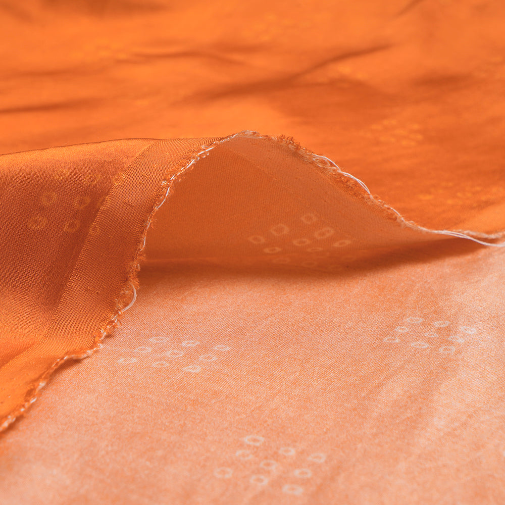 Orange Color Digital Printed Modal Satin Fabric
