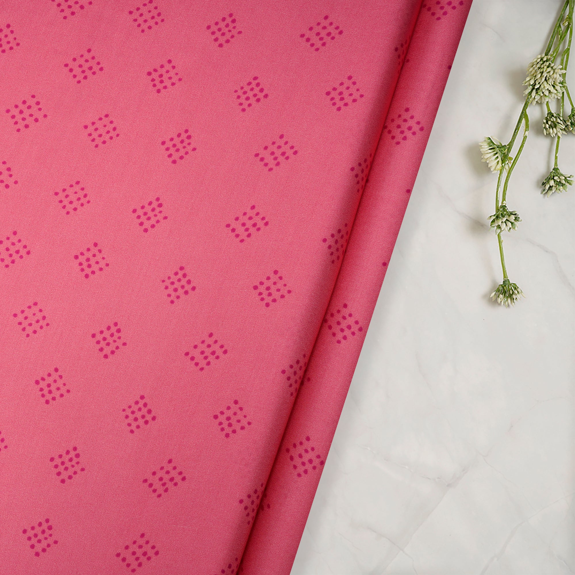 Light Pink Color Digital Printed Modal Satin Fabric
