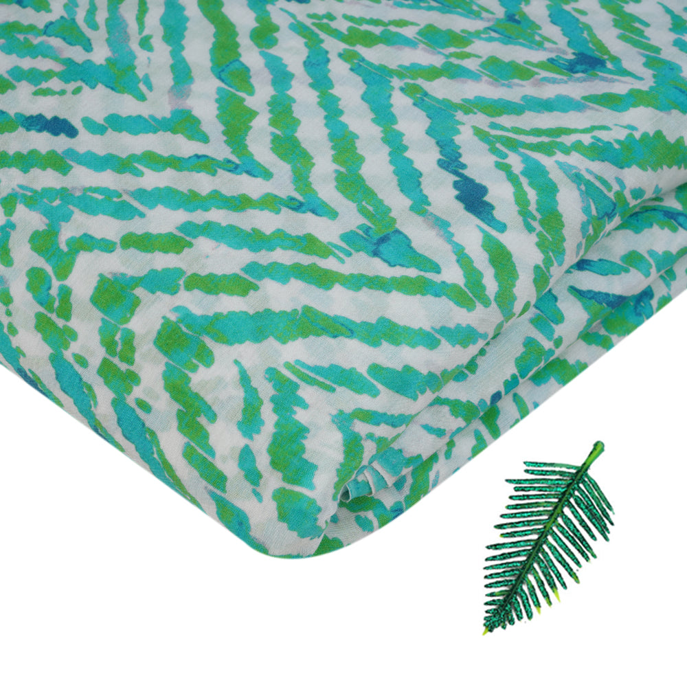 Green Color Digital Printed Viscose Fabric