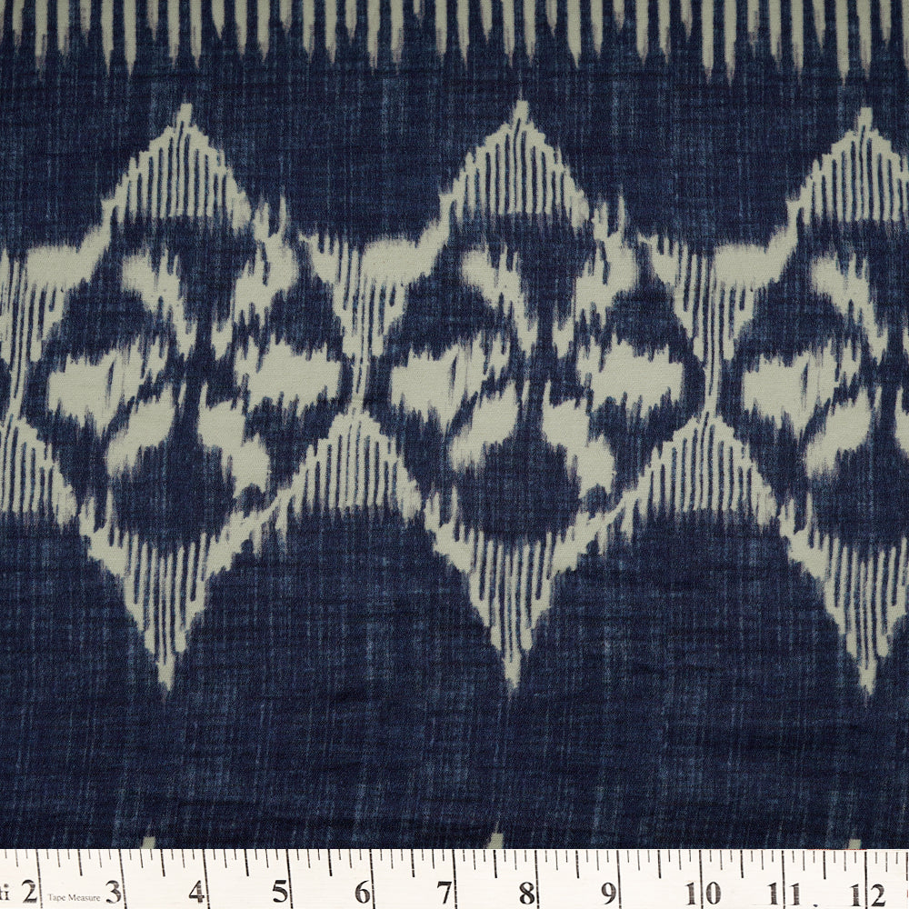 Dark Blue Color Digital Printed Modal Satin Fabric