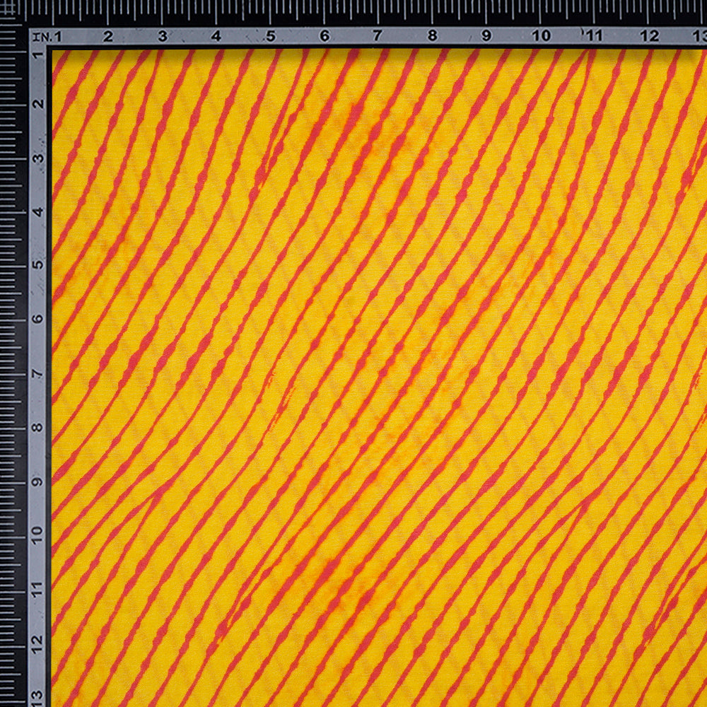Yellow Color Digital Printed Viscose Muslin Fabric