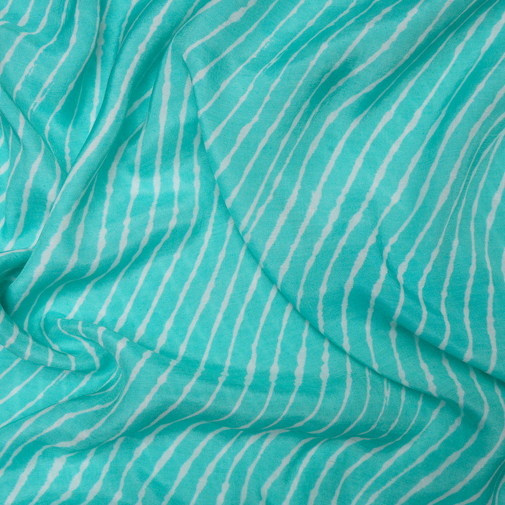 Blue Color Digital Printed Viscose Muslin Fabric