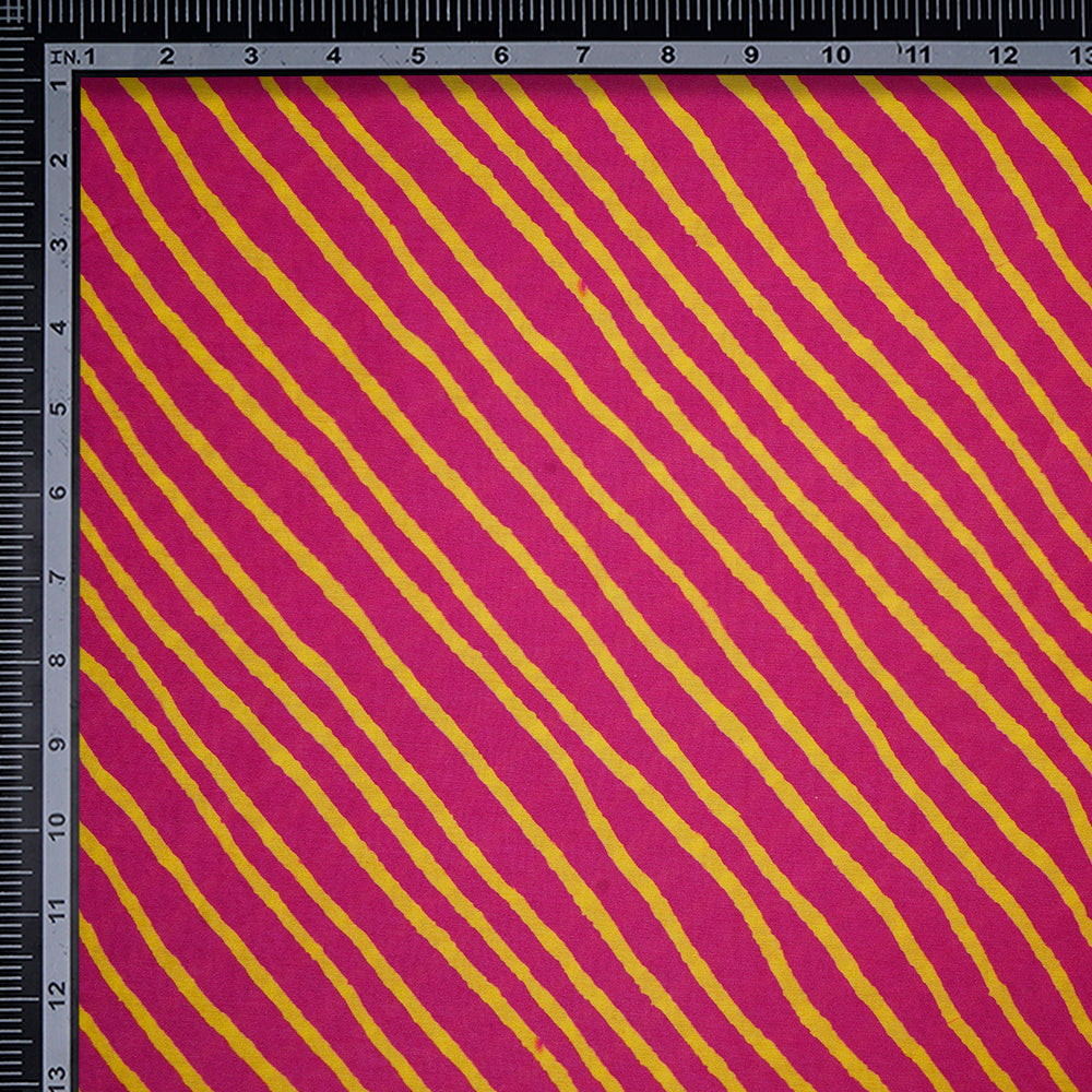 Pink Color Digital Printed Chanderi Fabric