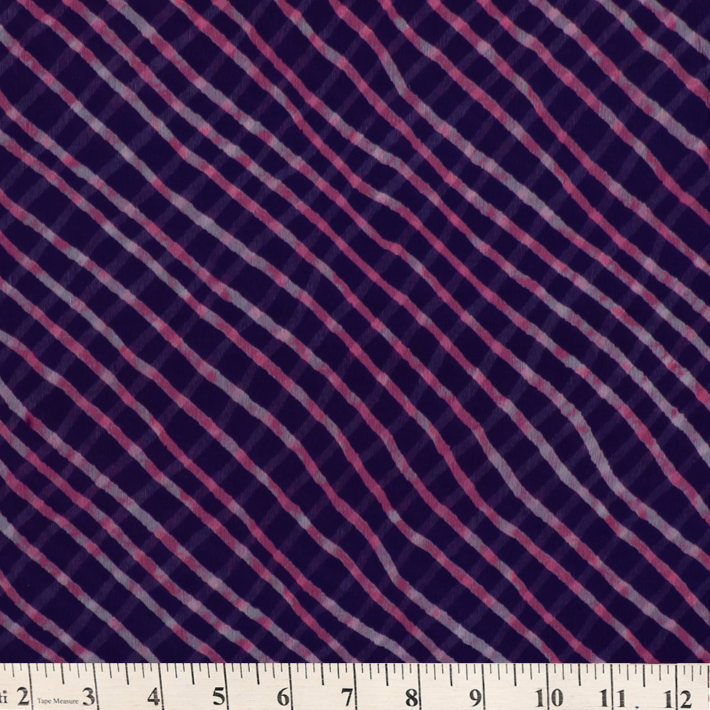 Purple Color Digital Printed Chiffon Silk Fabric