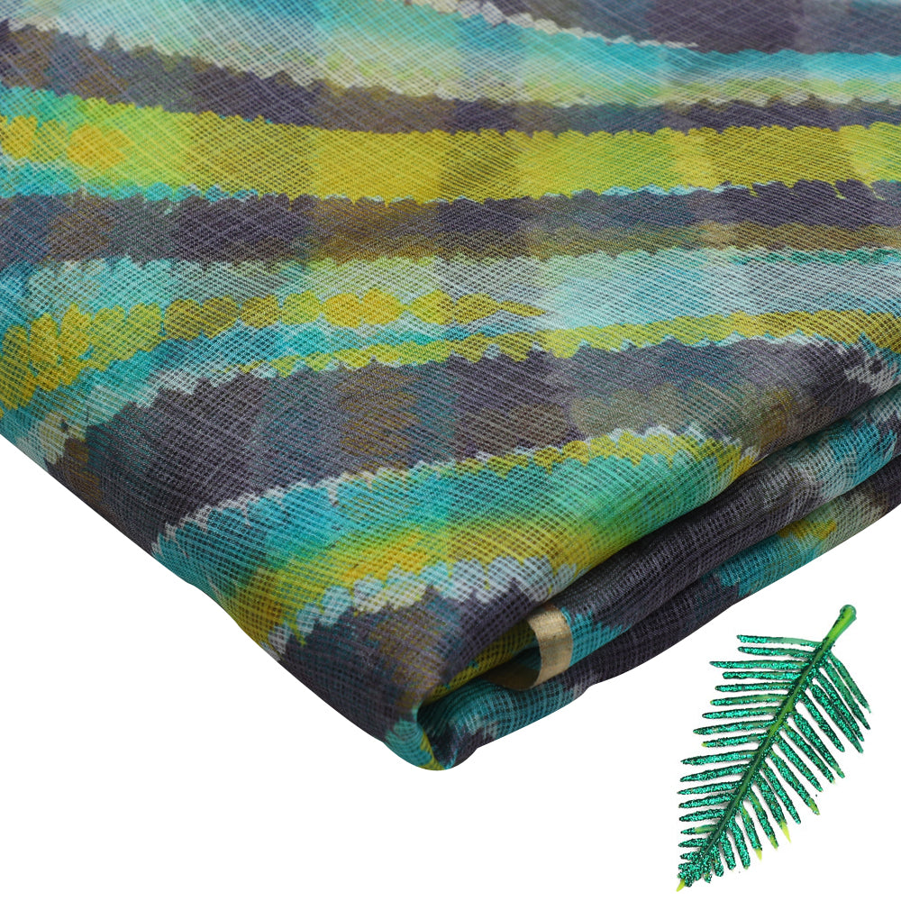 Multi Color Digital Printed Kota Silk Fabric