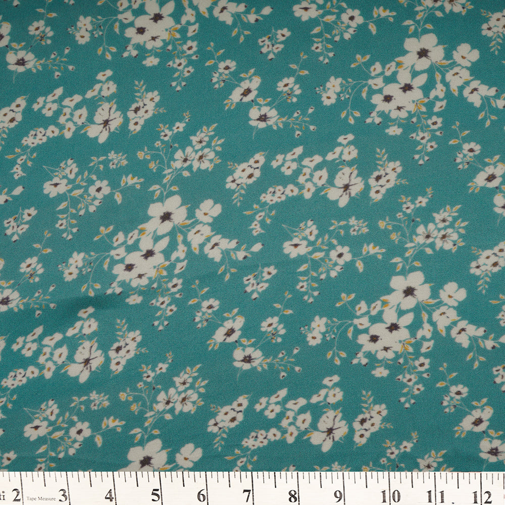 Light Blue Color Digital Printed Modal Satin Fabric