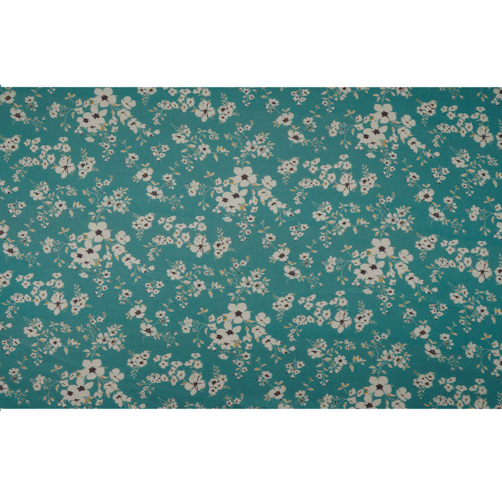 Light Blue Color Digital Printed Modal Satin Fabric