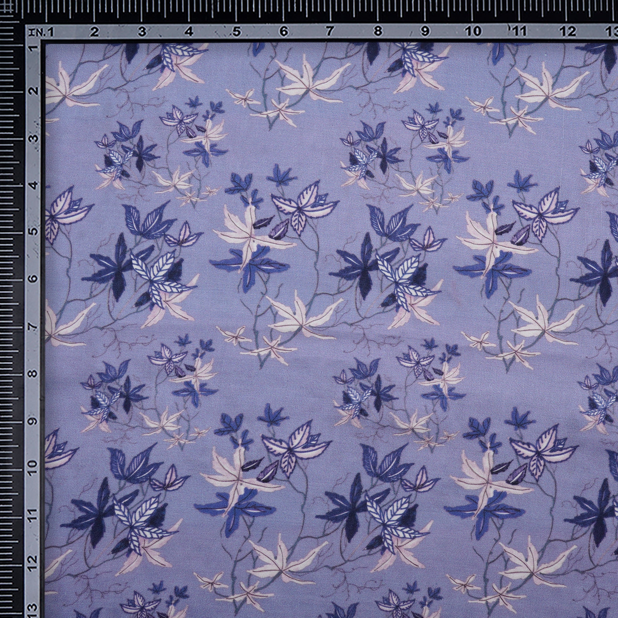 Blue Lotus Color Digital Printed Modal Satin Fabric