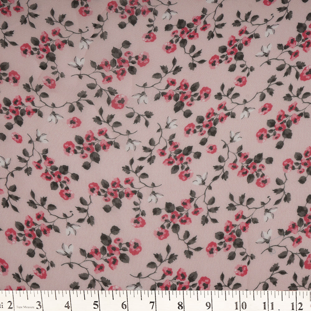 Blush Pink Color Digital Printed Viscose Organza Fabric