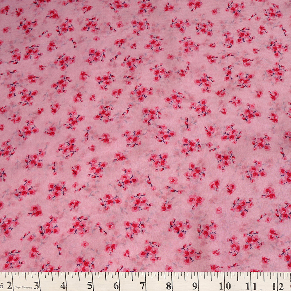 Pink Color Digital Printed Viscose Organza Fabric