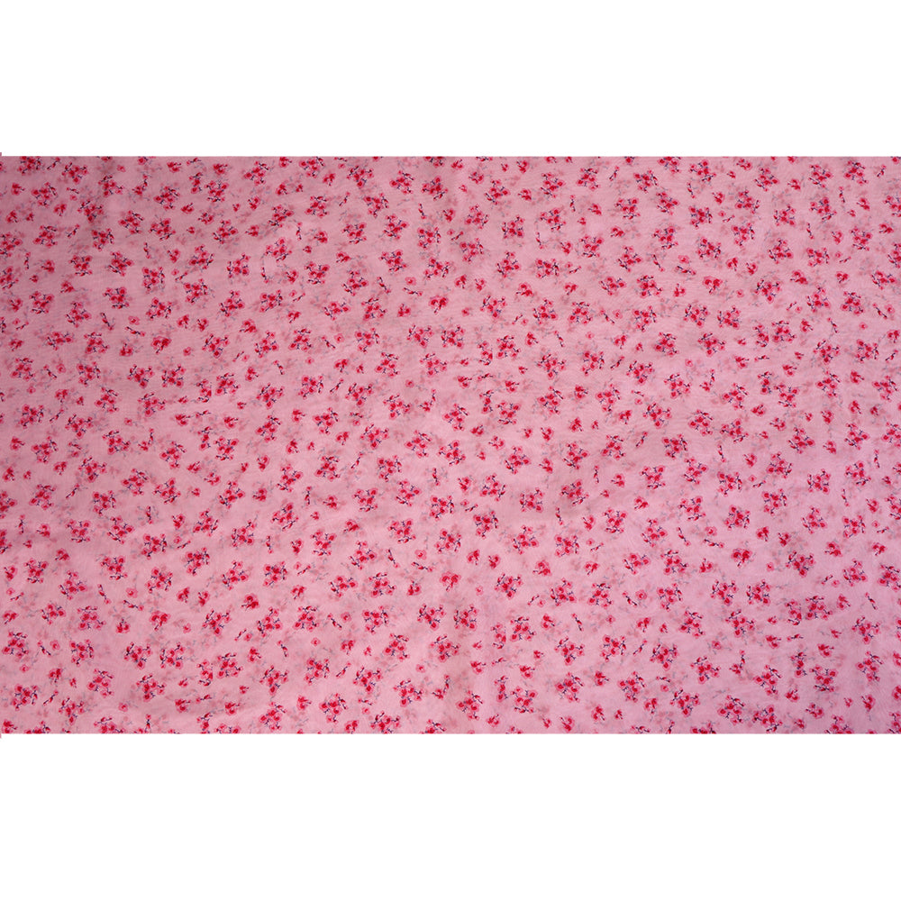 Pink Color Digital Printed Viscose Organza Fabric