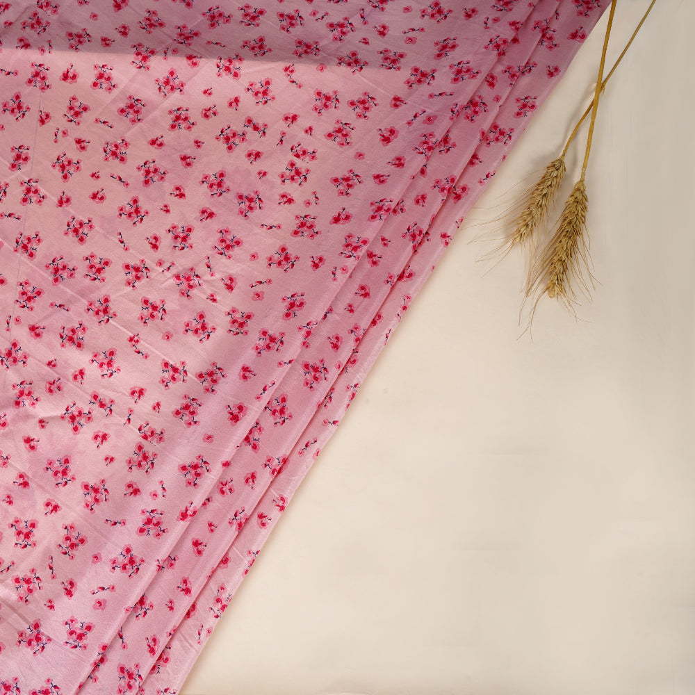 Light Pink Color Digital Printed Silk Fabric