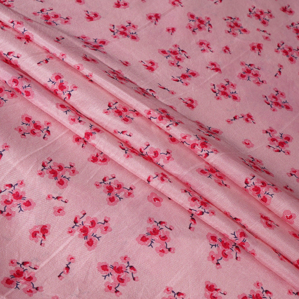 Light Pink Color Digital Printed Silk Fabric