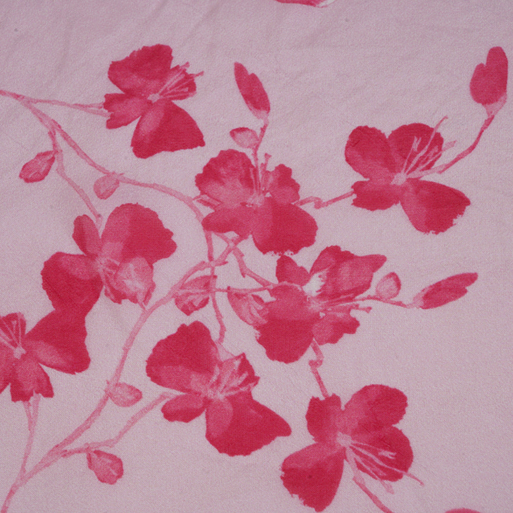 Pink Color Digital Printed Viscose Organza Fabric