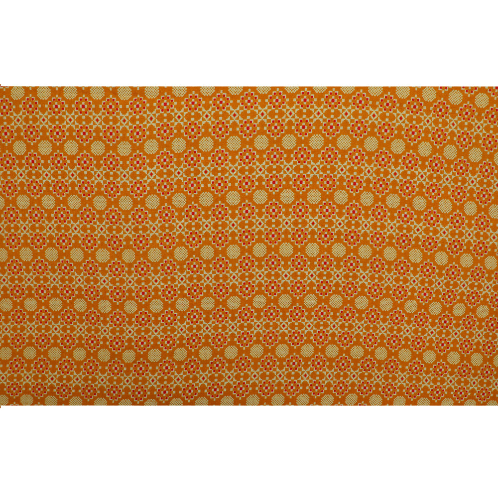 Mustard Color Digital Printed Linen Fabric