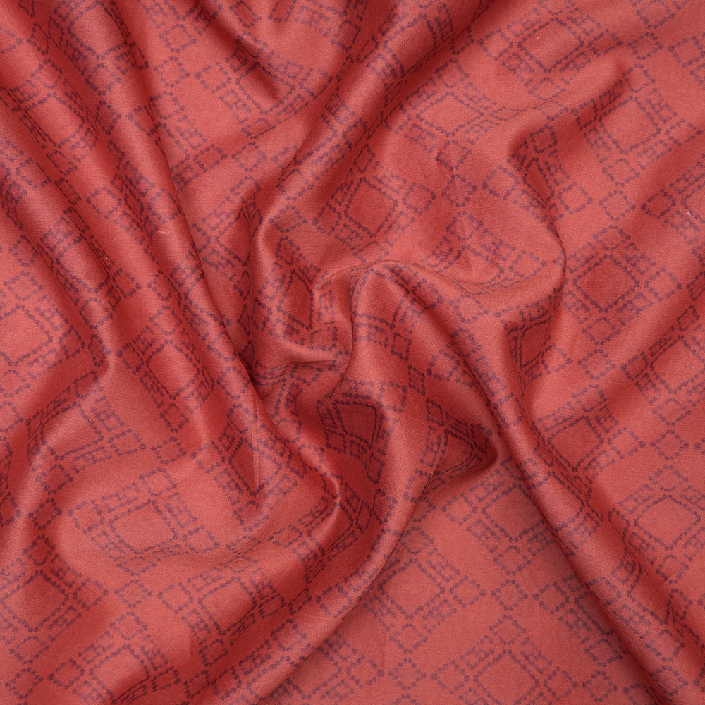 Bean Red Color Digital Printed Patola Pattern Chanderi Fabric