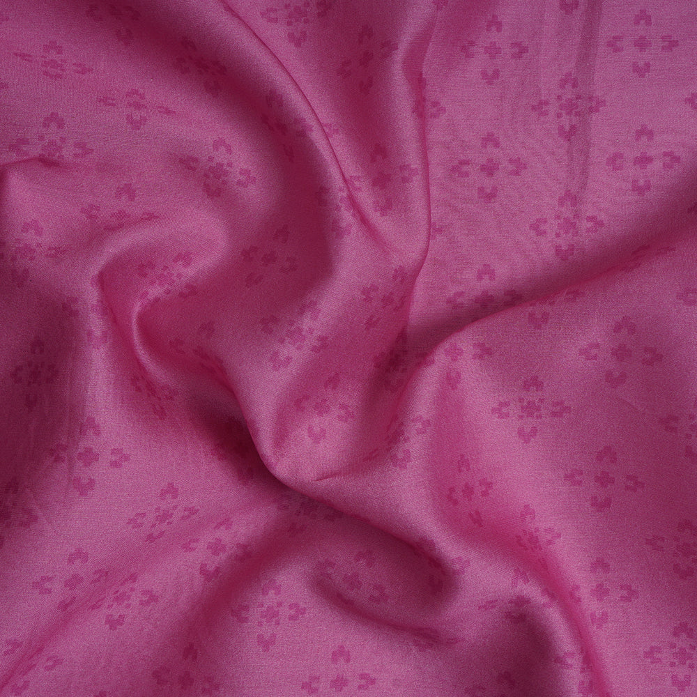 Pink Color Digital Printed Pure Chanderi Fabric