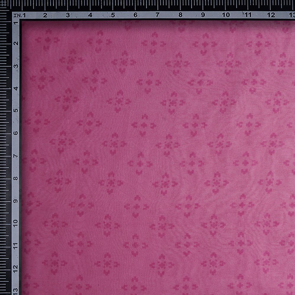 Pink Color Digital Printed Pure Chanderi Fabric