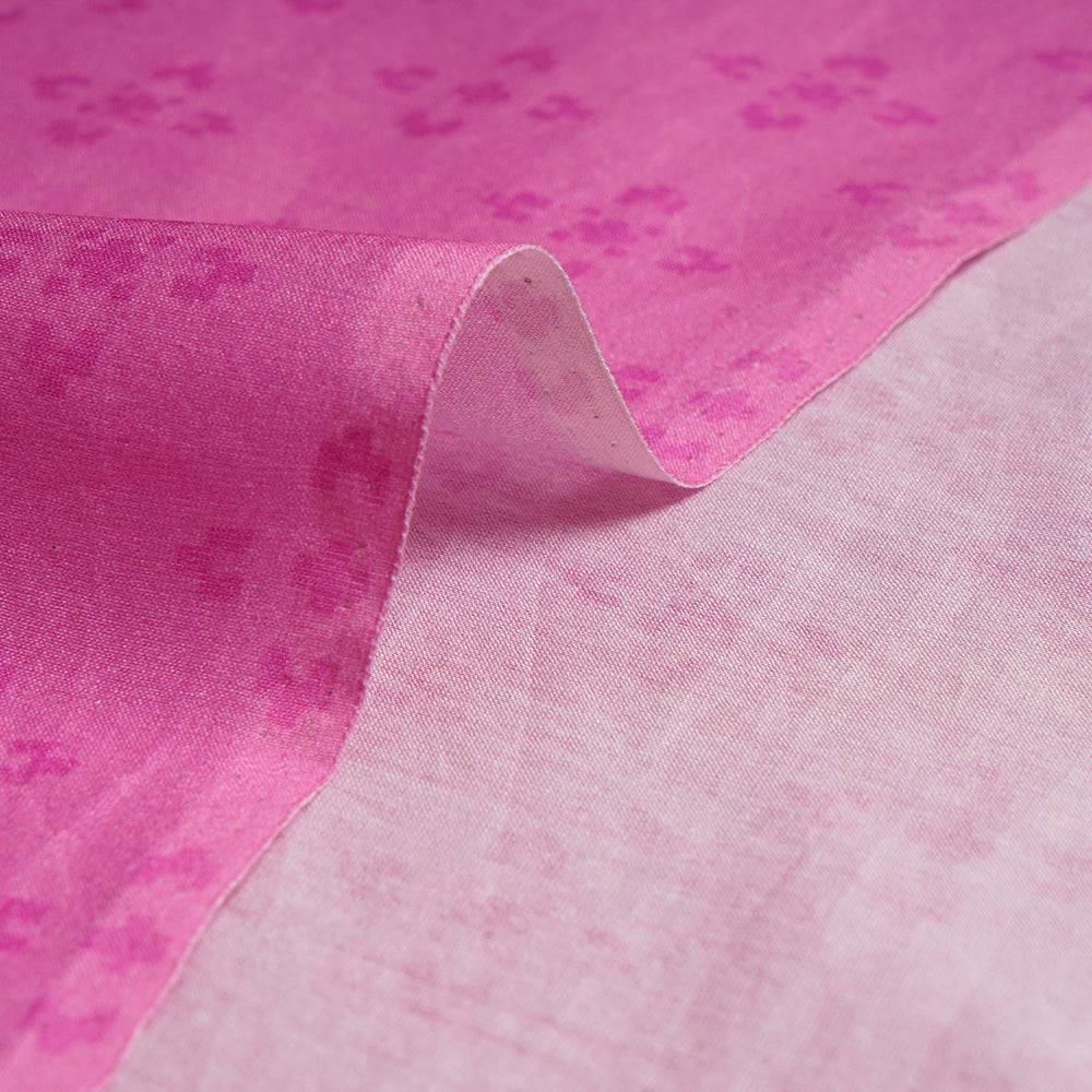 Pink Color Digital Printed Pure Chanderi Fabric