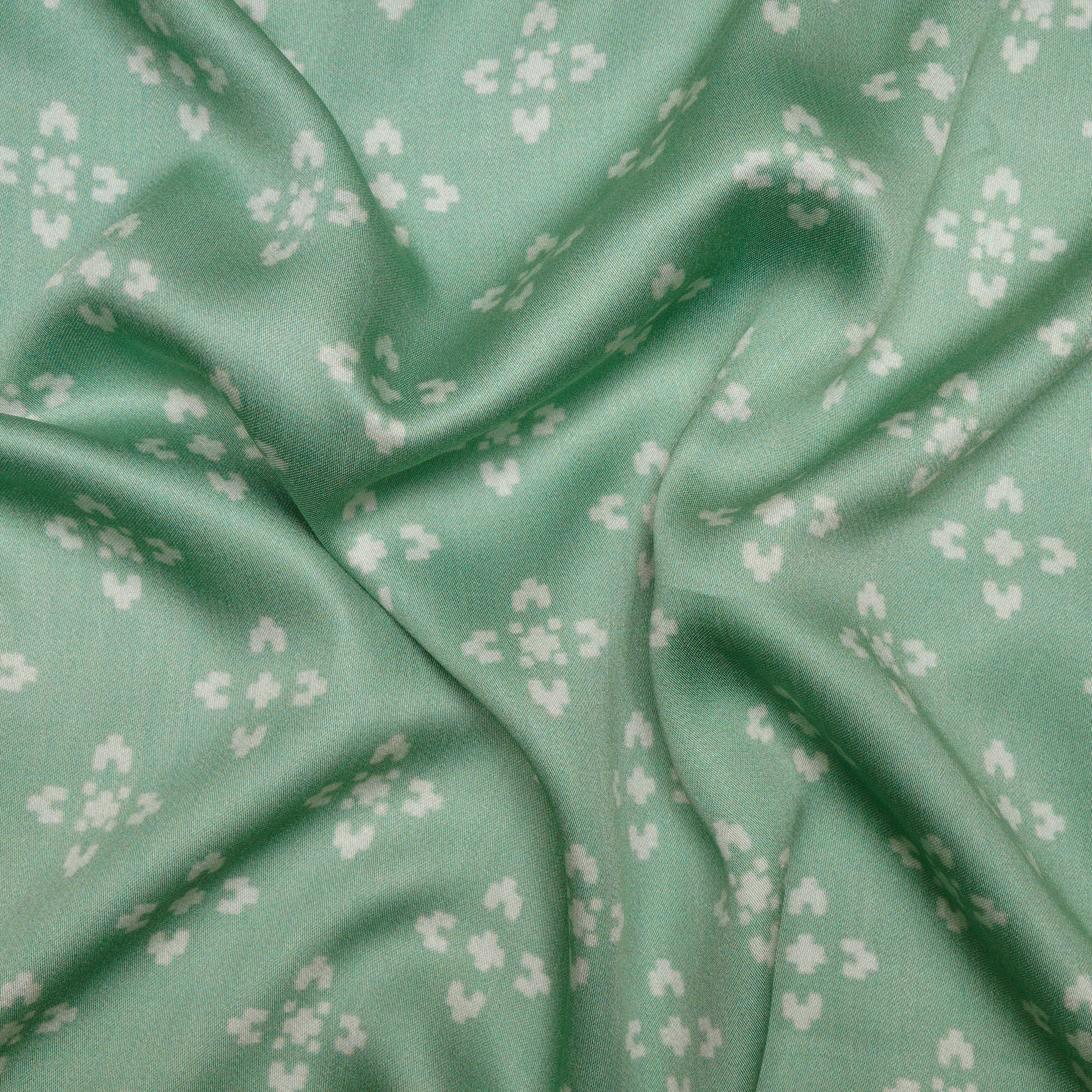 Pastel Green All Over Pattern Digital Pattern Maple Silk Fabric